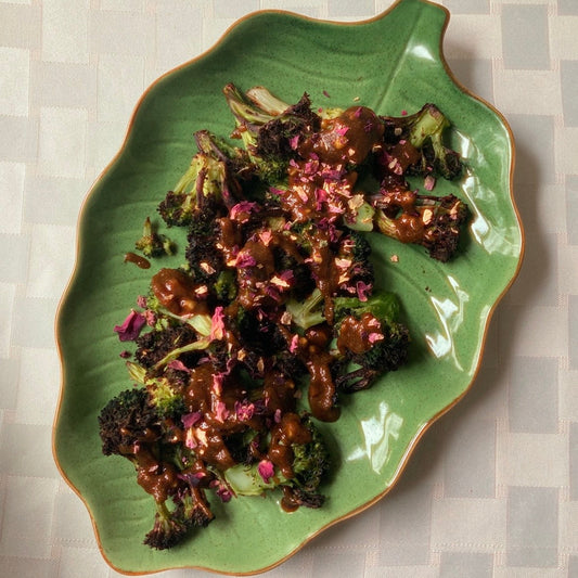 Recipe: Charred Broccoli with Peanut Soy Sauce and Rose